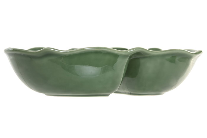 DKD Home Decor Bol Cottage Verde Oscuro 30 x 17 x 6.5 cm Gres Doble Olivo