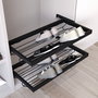 Emuca Kit de zapatero metálico y bastidor de guías cierre suave para armario, regulable, módulo 600mm, Negro texturizado