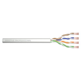 Digitus Cable de Red de Par Trenzado CAT5e U/UTP, Cable de Instalación 305m, Gris