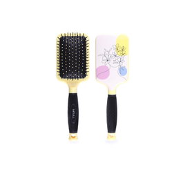 Bifull Cepillo Raqueta Amarillo Silhouette Diseño Ergonómico Desenreda Suavemente Sin Tirones Evita Rotura Cabello