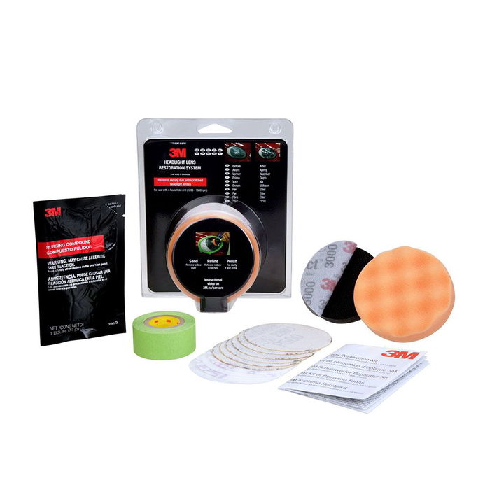 3M Kit Restauración Faros 39073 para 2 Unidades, Elimina Arañazos y Mejora Visibilidad 3M Kit Restauración Faros 39073 para 2 Unidades, Elimina Arañazos y Mejora Visibilidad