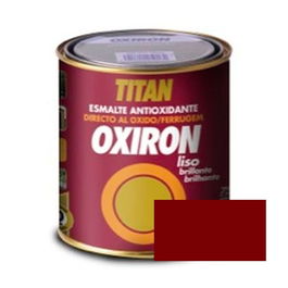 Titan Esmalte Oxiron Liso Burdeos 750ml, Esmalte sintético industrial alquídico para acero, Secado rápido