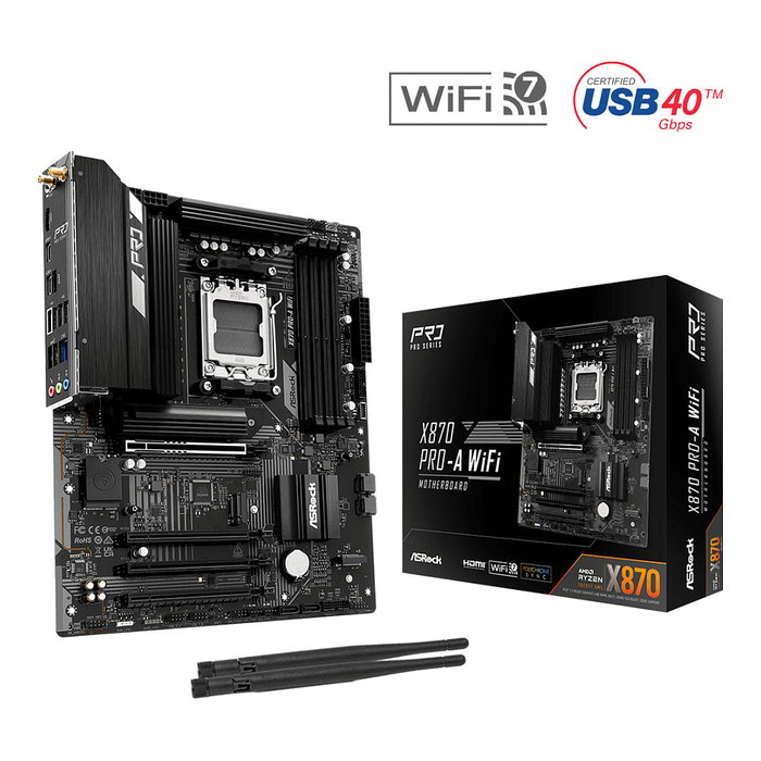 ASRock X870 Pro-A WiFi (AM5) DDR5 ATX ASRock X870 Pro-A WiFi (AM5) DDR5 ATX