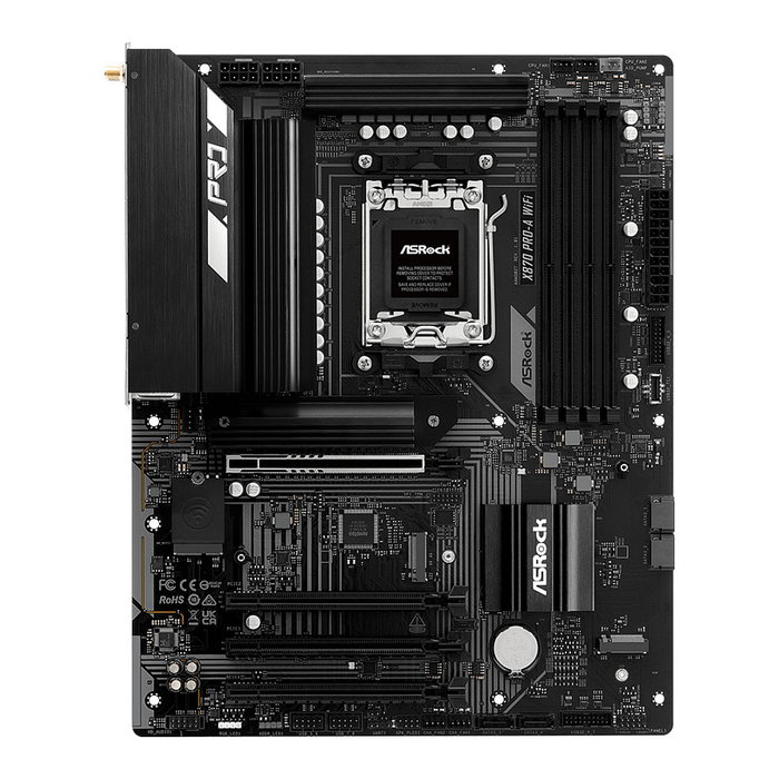 ASRock X870 Pro-A WiFi Placa Base (AM5) DDR5 ATX para Procesadores AMD Ryzen Serie 6000, 7000, 8000 y 9000 con WiFi 7 y Bluetooth 5.4