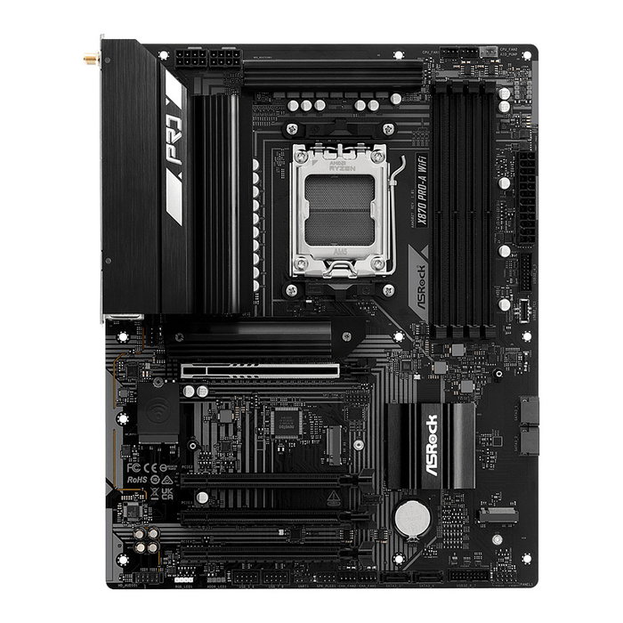 ASRock X870 Pro-A WiFi Placa Base (AM5) DDR5 ATX para Procesadores AMD Ryzen Serie 6000, 7000, 8000 y 9000 con WiFi 7 y Bluetooth 5.4