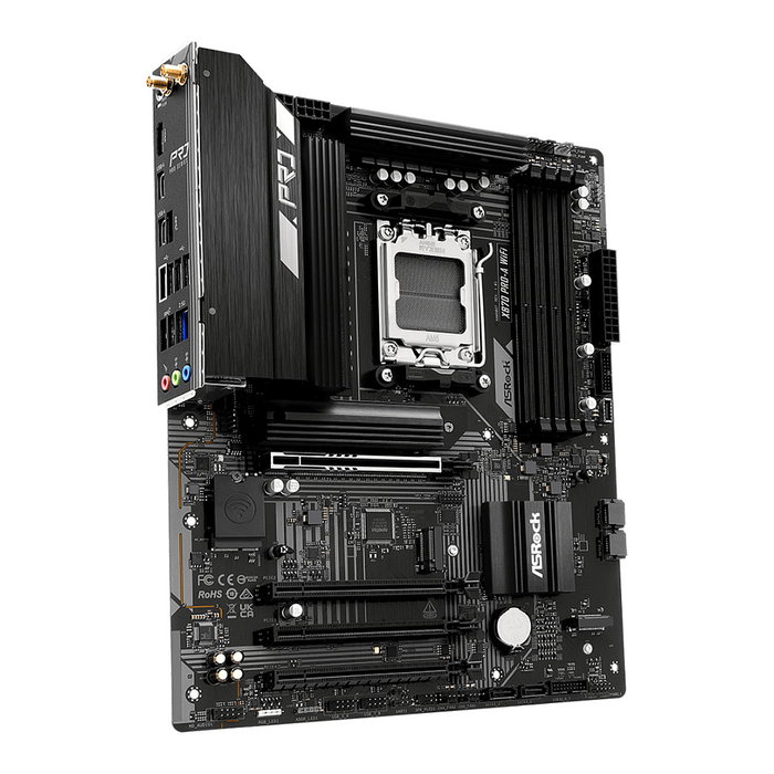 ASRock X870 Pro-A WiFi Placa Base (AM5) DDR5 ATX para Procesadores AMD Ryzen Serie 6000, 7000, 8000 y 9000 con WiFi 7 y Bluetooth 5.4
