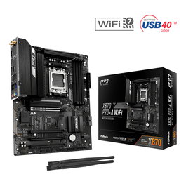 ASRock X870 Pro-A WiFi Placa Base (AM5) DDR5 ATX para Procesadores AMD Ryzen Serie 6000, 7000, 8000 y 9000 con WiFi 7 y Bluetooth 5.4