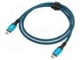 LANBERG Cable USB 4.0 USB-C a USB-C 40Gbps 240W 0,5m Negro/Azul
