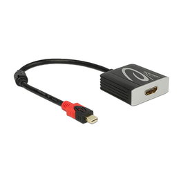 DeLOCK Adapterkabel 62735 Mini DisplayPort 1.2 (Macho) a HDMI 2.0 (Hembra) Activo 4K 60Hz, 0.2 m, Negro