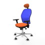 PIQUERAS Y CRESPO Silla de oficina Jorquera con mecanismo Sincro, brazos 3D, naranja y azul