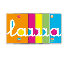 Lamela Libreta Grapada Tapa Polipropileno A4 50H Cuadrovia 5 Mm (5 Col.Fluor Surt.) (Set de 5)