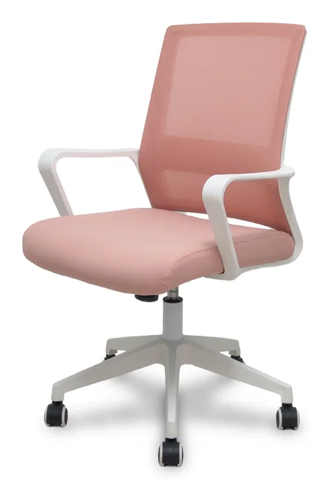 FORÖL Silla de oficina Ergo535 Rosa con mecanismo basculante y respaldo de malla