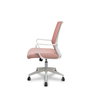 Silla de oficina Ergo535 con mecanismo Basculante tapizada con Tela color Rosa. Equipada con lumbar Fijo, Brazos fijos y Ruedas de nailon 50 mm