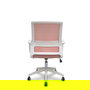 Silla de oficina Ergo535 con mecanismo Basculante tapizada con Tela color Rosa. Equipada con lumbar Fijo, Brazos fijos y Ruedas de nailon 50 mm