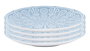 DKD Home Decor Set de 4 Platos de Gres Mandala 24 Azul