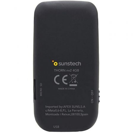 SUNSTECH THORN4GBBK MP4 4GB 1.8" SD/FM Negro