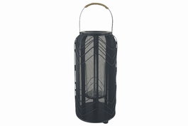 DKD Home Decor Portavelas Metal y Ratán Negro