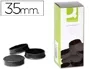 Q-connect Iman para sujeción 35 mm, ideal para pizarras magnéticas, negro, caja de 10 unidades