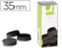 Q-connect Iman para sujeción 35 mm, ideal para pizarras magnéticas, negro, caja de 10 unidades
