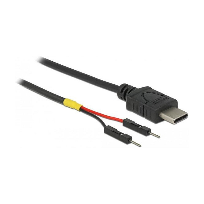 DeLOCK 85418 Cable de alimentación USB C a 2 x Pfostenstecker, 0,1 m, Negro