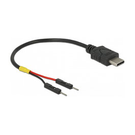 DeLOCK 85418 Cable de alimentación USB C a 2 x Pfostenstecker, 0,1 m, Negro