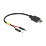 DeLOCK 85418 Cable de alimentación USB C a 2 x Pfostenstecker, 0,1 m, Negro