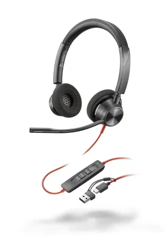 Poly Blackwire 3320 Certificados para Microsoft Teams USB-C con adaptador USB-A/C Negro Poly Blackwire 3320 Certificados para Microsoft Teams USB-C con adaptador USB-A/C Negro