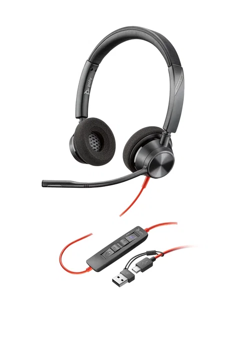 Poly Blackwire 3320 Auriculares Estéreo Microsoft Teams USB-C + Adaptador USB-C/A