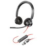 Poly Blackwire 3320 Certificados para Microsoft Teams USB-C con adaptador USB-A/C Negro