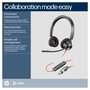 Poly Blackwire 3320 Certificados para Microsoft Teams USB-C con adaptador USB-A/C Negro