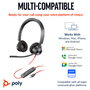 Poly Blackwire 3320 Certificados para Microsoft Teams USB-C con adaptador USB-A/C Negro