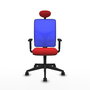 PIQUERAS Y CRESPO Silla de oficina Motilla con mecanismo Sincro, Rojo y Azul