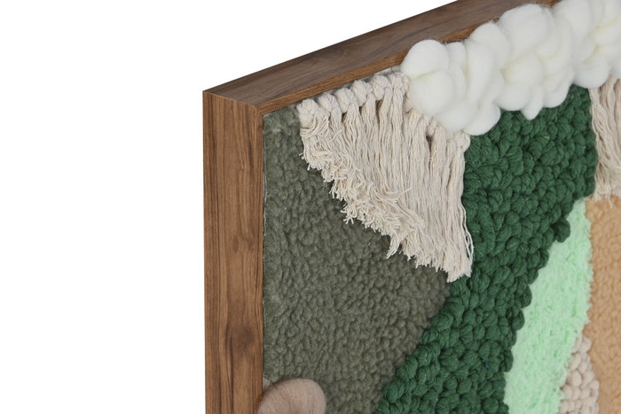 DKD Home Decor Cuadro Abstracto 3D Multicolor y Mostaza 60x80 cm