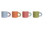 DKD Home Decor Taza Moderna de Porcelana New Bone con Detalles de Bolitas, 350ml, Surtida
