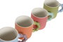 DKD Home Decor Taza Moderna de Porcelana New Bone con Detalles de Bolitas, 350ml, Surtida