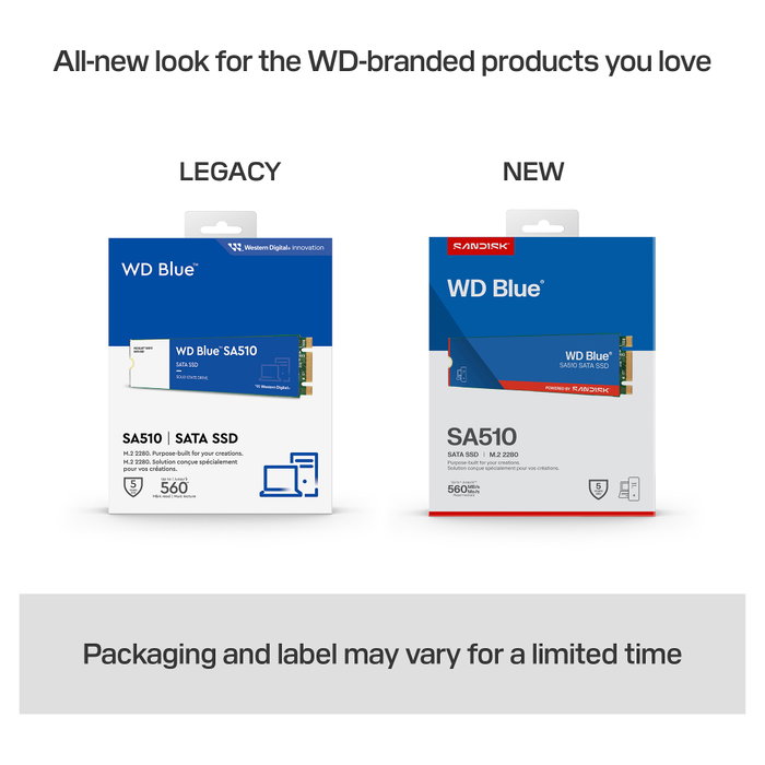 Western Digital WD Blue SA510 SSD 250GB M.2 2280 SATA III 6Gb/s Interno