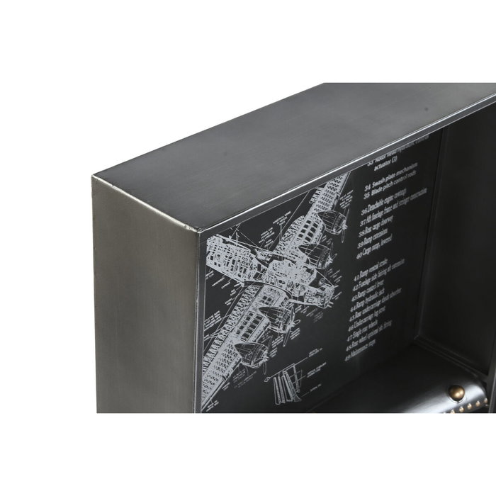 DKD Home Decor Set de 3 Relojes de Pared de Metal Diseño Avión Plateado