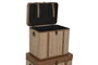 DKD Home Decor Set de 3 Baúles en PU y Bambú Marrón