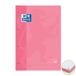 Recambio Oxford School Color 1 Encolado A4+ 80H 90Gr 4 Taladros Cuadric.5X5 Rosa Chicle (1 Color De Recuadro) (Set de 5)