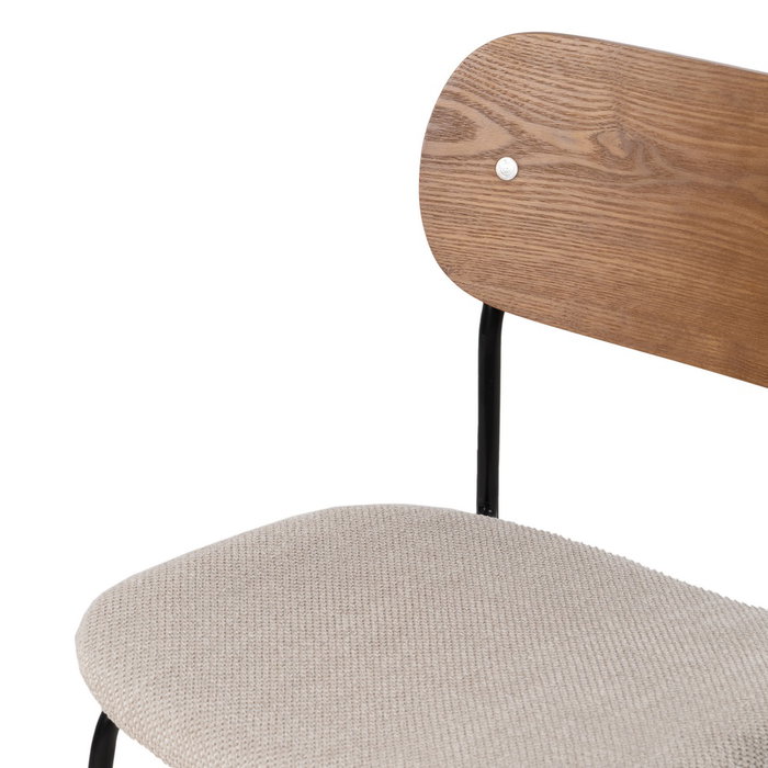 Silla Marrón-Crema Tejido-Metal Salón 49 X 53 X 80 cm