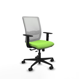 PIQUERAS Y CRESPO Silla de oficina Haches con mecanismo Sincro/Traslack, color Pistacho y Blanco