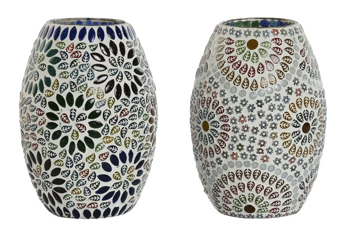 DKD Home Decor Lámpara Sobremesa Indio Multicolor 14 x 19 x 14 cm (4 Unidades)