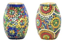 DKD Home Decor Lámpara Sobremesa Indio Multicolor 14 x 19 x 14 cm (4 Unidades)