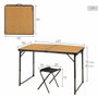Color Baby Aktive-Set Mesa Camping Bambu 120X60Xh60/70Cm con 4 Taburetes