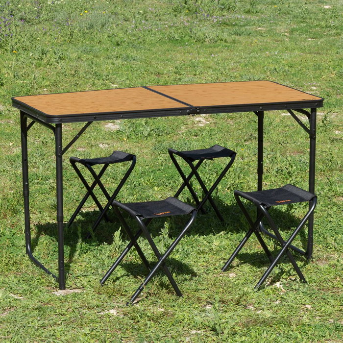 Color Baby Aktive-Set Mesa Camping Bambu 120X60Xh60/70Cm con 4 Taburetes Color Baby Aktive-Set Mesa Camping Bambu 120X60Xh60/70Cm con 4 Taburetes