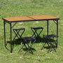Color Baby Aktive-Set Mesa Camping Bambu 120X60Xh60/70Cm con 4 Taburetes