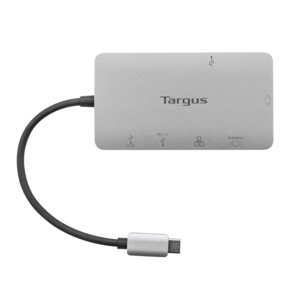 Targus DOCK419 Docking Station USB-C con Ethernet, 100W, HDMI 4K Ultra HD, VGA, 2 Puertos USB-A - Gris
