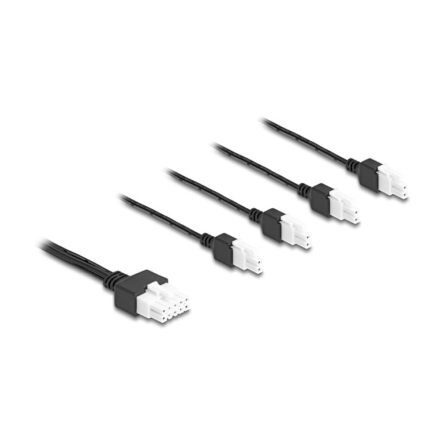DeLOCK 90173 Cable Mini-Fit 4,2 mm 10 Pin a 4 x DC 5,5 x 2,5 mm y 4 x Mini-Fit 4,2 mm 2 Pin Negro