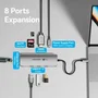 Vention Docking Station USB-C TQKHB, 1xHDMI 4K, 3xUSB, 1xUSB-C PD, 1xRJ45, Lector de tarjetas, Gris