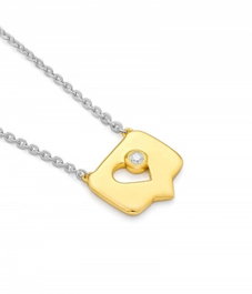 Secrecy Collar de Plata de Ley con Baño de Oro de 18K y Diamante